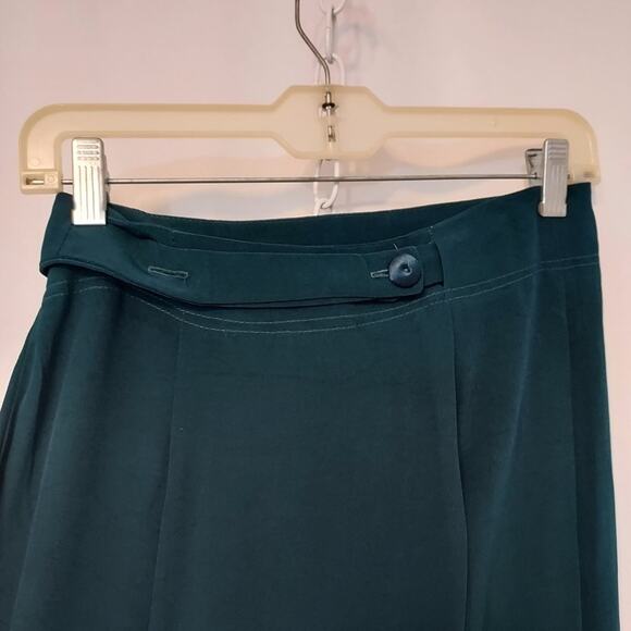 Vintage Audio by Connie Anderson Teal Blue Two Piece Button Down Shirt Skirt Set - Picture 14 of 15